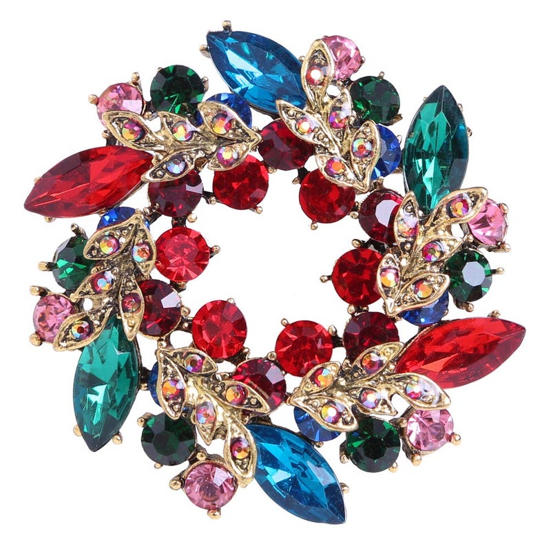 CUFTS Colours Crystal Brooch Pins Rhinestone Brooches Jewelry Gift for Women Girls (Colour Brooch 2) - Image 1